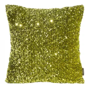 Poszewka na poduszkę 45x45 cm welwetowa kolor zielony dwustronna z cekinami BELISA