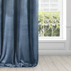 Zasłona welwetowa granatowa z dodatkiem lśniącej nici 140x270 cm przelotka - CLARISA Diva Line