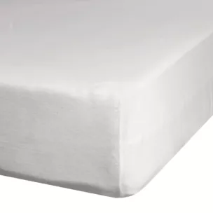 Prześcieradło jersey z gumką 160x200 cm z bawełny kolor jasnokremowy 140 g/m2