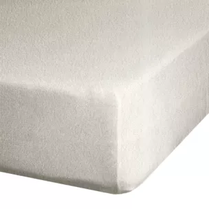 Prześcieradło frotte z gumką 180x200 cm z bawełny kolor beżowy 170 g/m2 Design 91