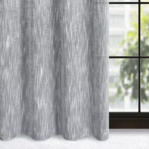 Zasłona stalowa o widocznym splocie w stylu eko 140x250 cm przelotka - ANIKA