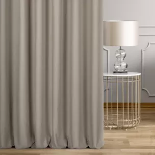 Zasłona szyta na taśmie 5 cm beżowa o naturalnym, gęstym splocie w stylu eko