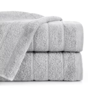 Ręcznik do rąk 30x50 cm bawełniany kolor srebrny z lśniącymi paseczkami 500 g/m2 DALI