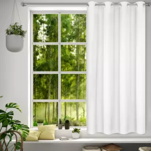 Zasłona biała z matowej gładkiej tkaniny 140x175 cm przelotka - RITA