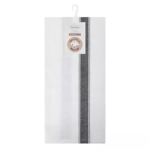 Komplet ściereczek kuchennych 2szt 50x70 cm bawełniany kolor stalowy w pasy 200 g/m2 SOFIA