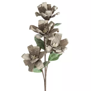 Kwiat sztuczny ciemnobeżowy z plastycznej pianki foamiran 70 cm