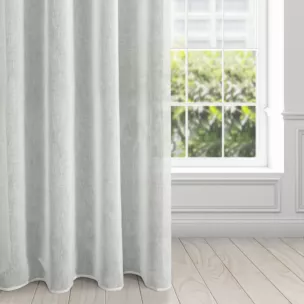 Firana srebrna z etaminy o naturalnym splocie przeplatana subtelnie lśniącą nitką 140x250 cm przelotka - ALICJA