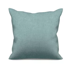 Poszewka szyta jasnoturkusowa miękka, szenilowa tkanina o wyraźnym splocie i delikatnym połysku