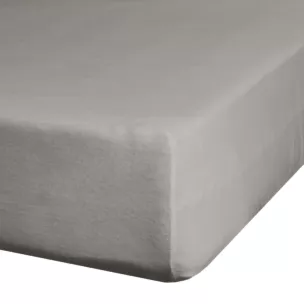 Prześcieradło jersey z gumką 180x200 cm z bawełny kolor srebrny 190 g/m2 Eurofirany Premium
