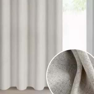 Zasłona beżowa z matowej tkaniny 140x250 cm przelotka - LINDA