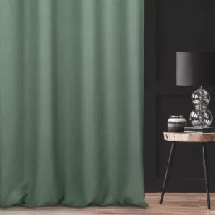 Zasłona szyta na taśmie 5 cm STYLE miętowa o naturalnym charakterze, z widocznym, ozdobnym splotem