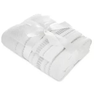 Zestaw ręczników bawełnianych na prezent 2 szt kolor biały 500 g/m2 JOLY