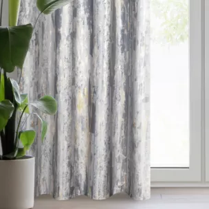 Zasłona szaro, złocista z welwetu z efektem przecierki 140x250 cm przelotka - GRACE