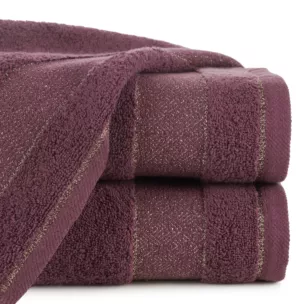 Ręcznik kąpielowy 70x140 cm bawełniany kolor bordowy z ozdobną bordiurą 500 g/m2 NESSY