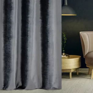 Tkanina zasłonowa, miękka, welwetowa z połyskiem, w poziome prążki z kolekcji Eva Minge