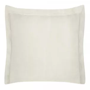 Poszewka na poduszkę 40x40 cm bawełniana beżowa z satynowym połyskiem i ozdobną kantą NOVA COLOUR