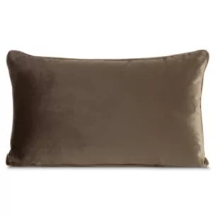 Poduszka 30 x 50 cm welwetowa ciemnobrązowa z kontrastującą lamówką GAJA 3