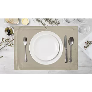 Komplet podkładek 4 szt beżowych 30x40 cm welwetowych MELINDA z ozdobną listwą