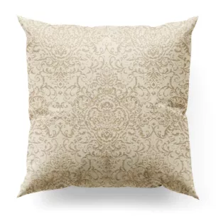 Poszewka szyta ciemnokremowo złocista z połyskującej tkaniny zdobionej eleganckim wzorem Pierre Cardin