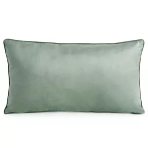 Poduszka 30 x 50 cm welwetowa jasnomiętowa z kontrastującą lamówką GAJA 3