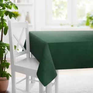 Obrus szyty ITALIA zielony z tkaniny welwetowej o delikatnym połysku