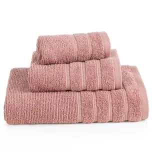 Ręcznik do rąk 30x50 cm bawełniany kolor pudrowy w błyszczące paseczki AMIRA