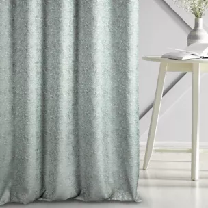 Zasłona szyta na taśmie 5 cm DORIANA srebrna z tkaniny o dwukolorowym nieregularnym wzorze