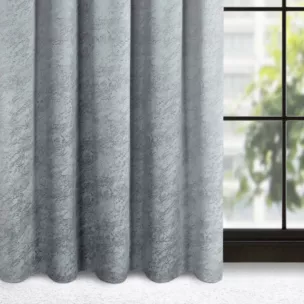 Zasłona stalowa ze wzorem marmurku z welwetu 140x270 cm taśma - RIVA