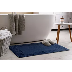 Dywanik łazienkowy NIKA z bawełny, dobrze chłonący wodę z geometrycznym wzorem wykończony błyszczącą nicią