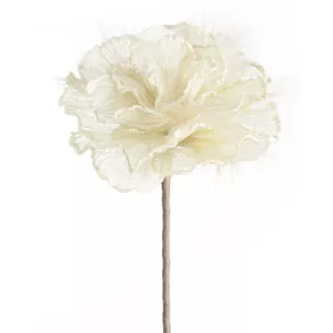 Kwiat sztuczny kremowy z siateczki 80 cm
