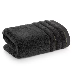 Ręcznik kąpielowy 30x50 cm bawełniany kolor stalowy z błyszczącą bordiurą 500 g/m2 NADINE