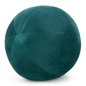 Poduszka dekoracyjna w formie kuli średnica 24 cm welwetowa ciemnoturkusowa GAJA