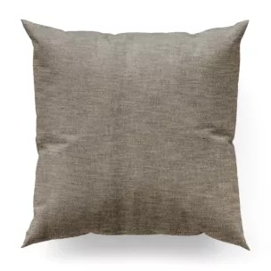 Poszewka szyta ciemnobeżowa tkanina o naturalnym charakterze z efektem melanżu