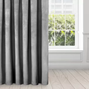 Zasłona stalowa z miękkiego welwetu 140x250 cm przelotka - SUZANA