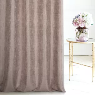 Zasłona szyta na taśmie 5 cm pudrowo różowa z tkaniny melanżowej przetykanej błyszczącą nicią