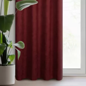 Zasłona bordowa z tkaniny zamszowej 140x250 przelotka - ADA