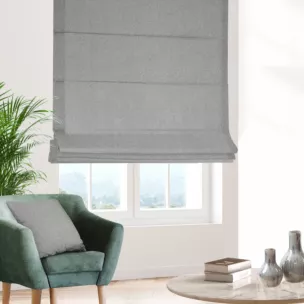 Roleta rzymska stalowa ze strukturalnej tkaniny typu blackout, zaciemniająca w 100%