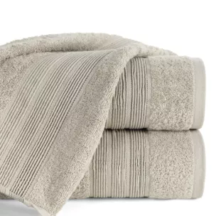 Ręcznik do rąk 30x50 cm bawełniany kolor beżowy w poziome paseczki 500 g/m2 VERANO