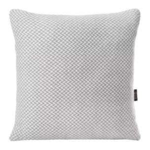 Poszewka na poduszkę 45x45 cm stalowo, biała z drobnym wzorem jodełki AKRYL 5