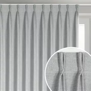 Zasłona srebrna z 100% zaciemniającej tkaniny typu blackout 125x270 cm (wymiar podany na gotowo) system flex - NELISA