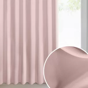 Zasłona pudrowo różowa zaciemniająca 140x300 cm taśma imitująca flex - MILAN