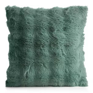 Poszewka na poduszkę 45x45 cm z futerka kolor szałwiowy zdobiona efektem 3D LILY