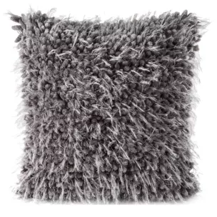 Poszewka na poduszkę 40x40 cm kolor grafitowy z puszystej tkaniny KORAL