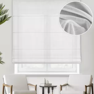 Roleta rzymska naturalna z gładkiej matowej etaminy o naturalnym splocie