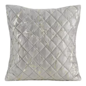 Poszewka na poduszkę 45x45 cm welwetowa beżowa, pikowana metodą hot press zdobiona błyszczącym nadrukiem marmuru BLINK 44