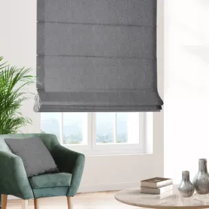 Roleta rzymska niebieska z miękkiej tkaniny z efektem melanżu