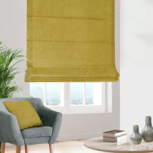 Roleta rzymska musztardowa z miękkiej w dotyku tkaniny szenilowej
