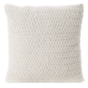 Poszewka na poduszkę 45x45 cm kremowa z miękkiej tkaniny z dodatkiem błyszczącej nici LARIS