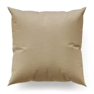 Poszewka szyta ciemnokremowa z miękkiej tkaniny o naturalnym splocie w stylu ekologicznym