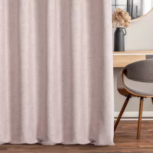 Zasłona szyta na przelotkach pudrowa z tkaniny w stylu ekologicznym z efektem melanżu
